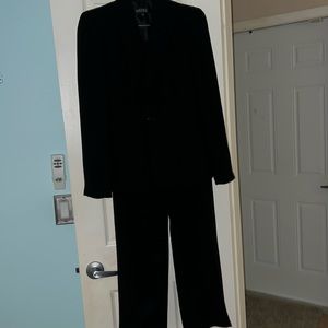 Kasper Black Blazer Wide Leg Pant Suit